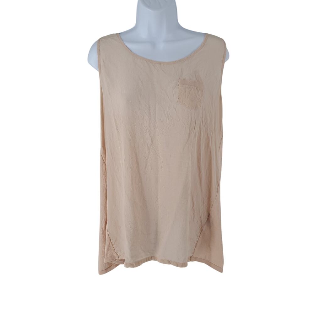Minimalist luxe silk knit Asoie Y2K longline blush pink tank Size XL feminine - Picture 2 of 8